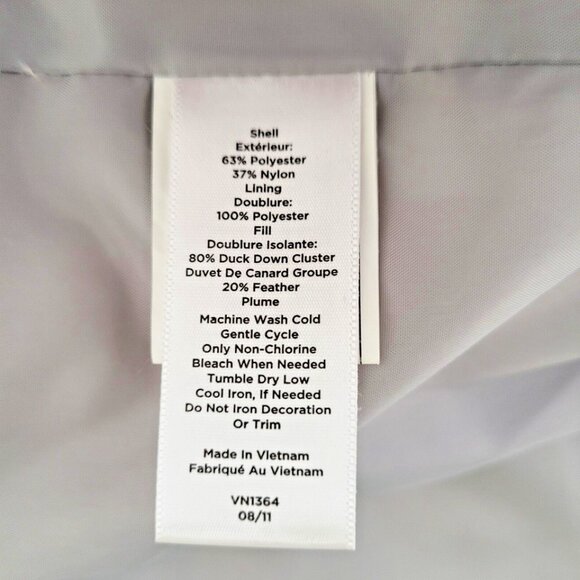 Talbots Women’s Silver Grey Puffer Jacket Duck Down Size S - Picture 6 of 6